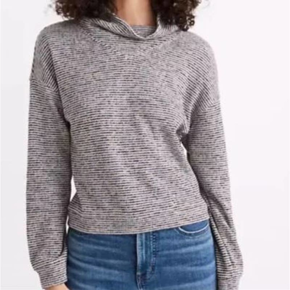 Madewell Multicolor Crop Stripe Mock Turtleneck Sweater Small